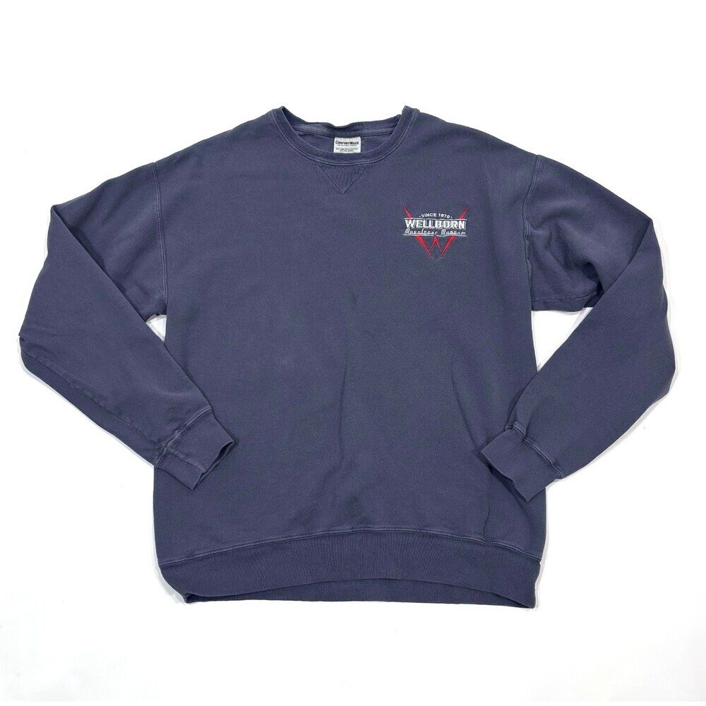 Wellborn Musclecar Museum Embroidered Sweatshirt Crewneck Blue - Size Medium
